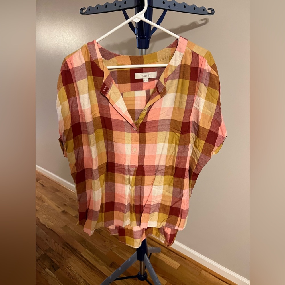 Loft Fall Color Button Down Blouse